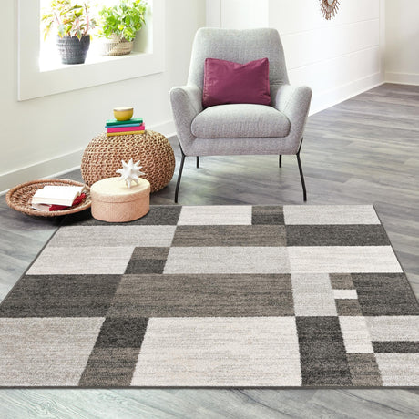 Gray 4' 1 x 4' 1 Autumn Square Area Rug 100% Polypropylene Durable Jute Backing Living Dining Room Bedroom Office Modern Decor Carpet for Sale at Rug Engine