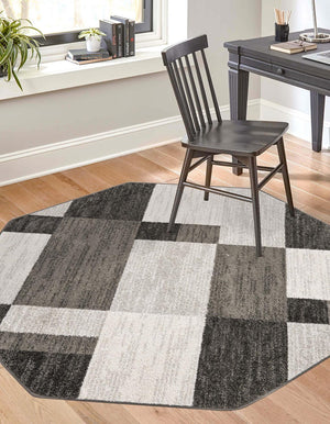 Gray 7' 10 x 7' 10 Autumn Octagon Area Rug 100% Polypropylene Durable Jute Backing Living Dining Room Bedroom Office Modern Decor Carpet for Sale at Rug Engine