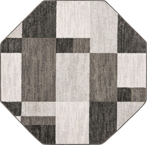 Gray 5' 3 x 5' 3 Autumn Octagon Area Rug 100% Polypropylene Durable Jute Backing Living Dining Room Bedroom Office Modern Decor Carpet for Sale at Rug Engine