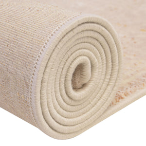 Ivory and Gold 3' 3 x 5' Deepa Rectangle Area Rug 100% Polyester Colorful Modern Contemporary Carpet for Home Decorating Living, Dining, Office & Bedrooms for Sale at Rug Engine