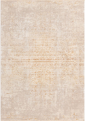 Ivory and Gold 4' x 5' 10 Deepa Rectangle Area Rug 100% Polyester Colorful Modern Contemporary Carpet for Home Decorating Living, Dining, Office & Bedrooms for Sale at Rug Engine