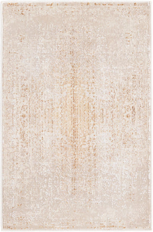 Ivory and Gold 2' x 3' Deepa Rectangle Area Rug 100% Polyester Colorful Modern Contemporary Carpet for Home Decorating Living, Dining, Office & Bedrooms for Sale at Rug Engine