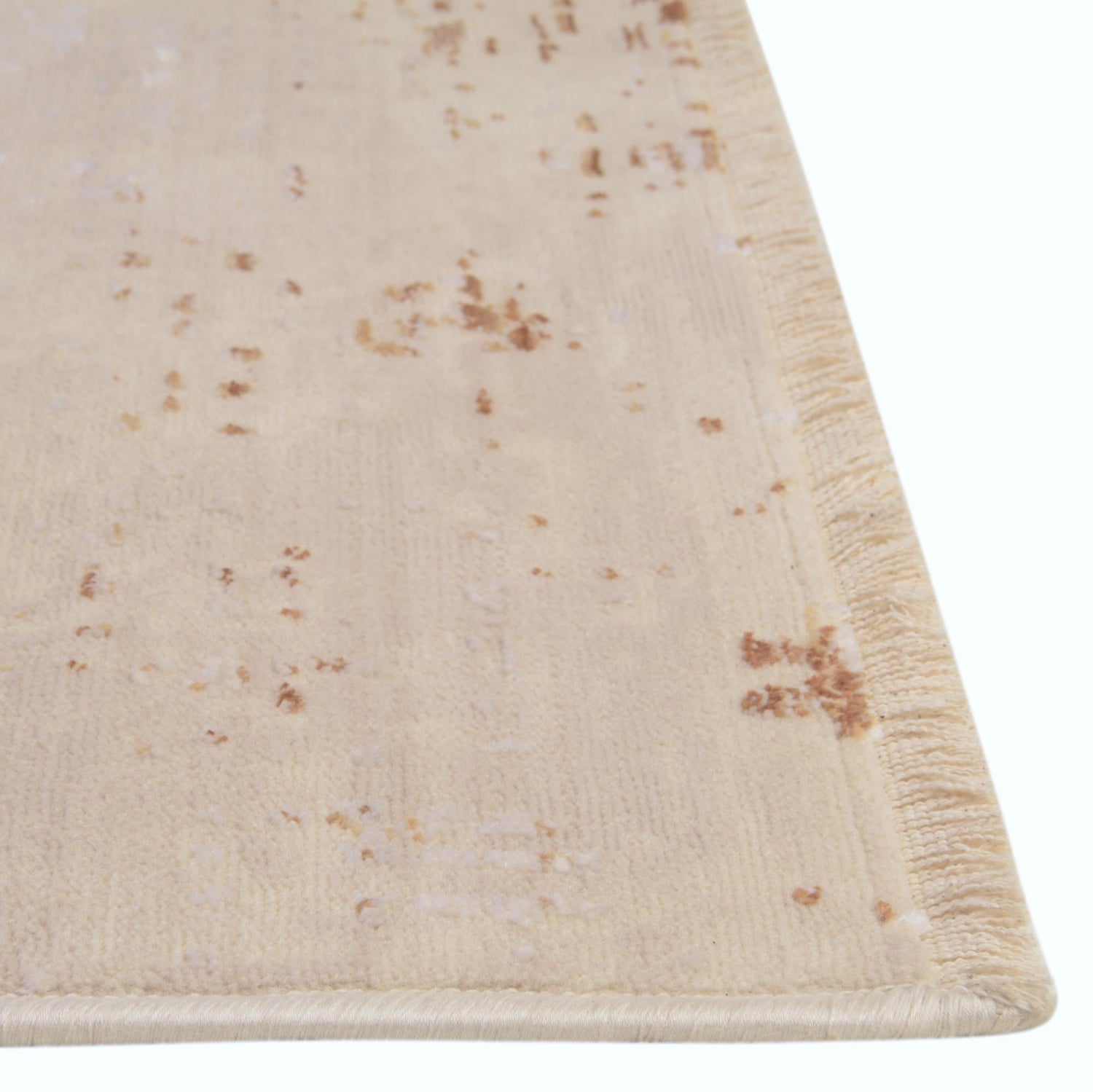 Ivory and Gold 5' 3 x 5' 3 Deepa Octagon Area Rug 100% Polyester Colorful Modern Contemporary Carpet for Home Decorating Living, Dining, Office & Bedrooms for Sale at Rug Engine