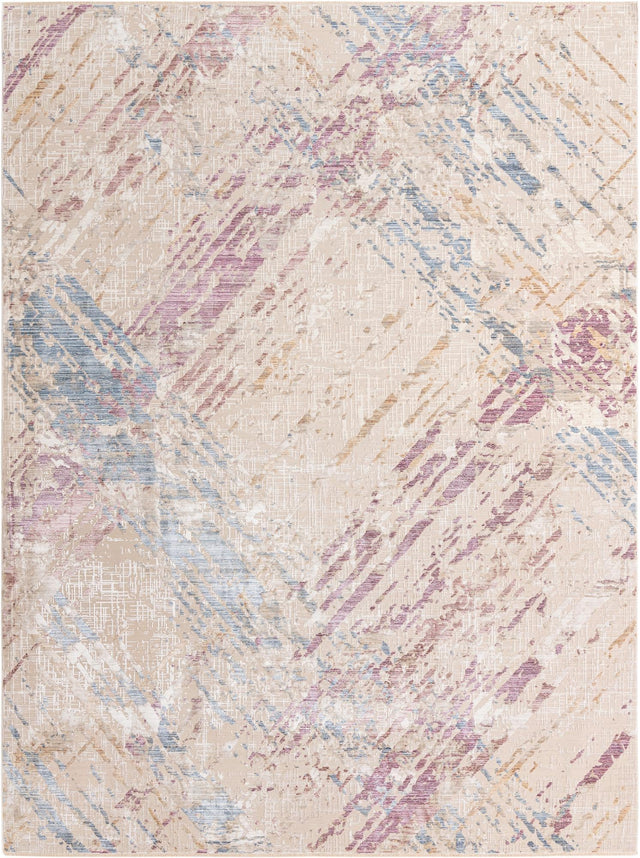 Ivory and Gray 10' x 13' 8 Deepa Rectangle Area Rug 100% Polyester Colorful Modern Contemporary Carpet for Home Decorating Living, Dining, Office & Bedrooms for Sale at Rug Engine