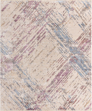 Ivory and Gray 7' 10 x 9' 8 Deepa Rectangle Area Rug 100% Polyester Colorful Modern Contemporary Carpet for Home Decorating Living, Dining, Office & Bedrooms for Sale at Rug Engine