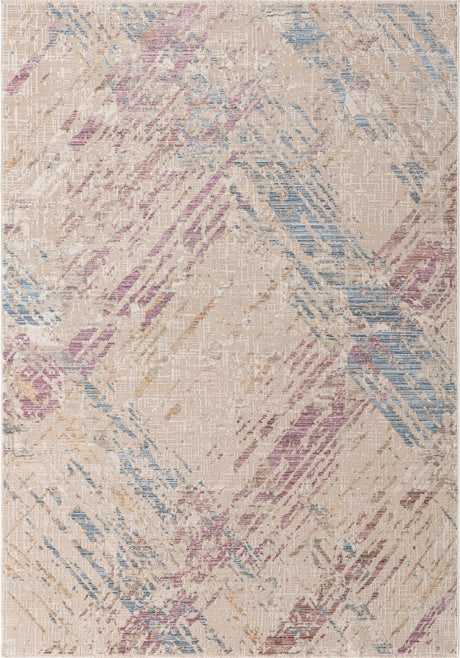 Ivory and Gray 6' x 8' 9 Deepa Rectangle Area Rug 100% Polyester Colorful Modern Contemporary Carpet for Home Decorating Living, Dining, Office & Bedrooms for Sale at Rug Engine