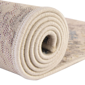 Ivory and Gray 6' x 8' 9 Deepa Rectangle Area Rug 100% Polyester Colorful Modern Contemporary Carpet for Home Decorating Living, Dining, Office & Bedrooms for Sale at Rug Engine