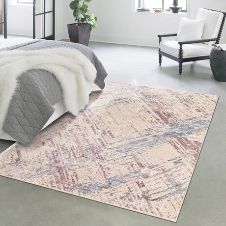 Ivory and Gray 10' x 13' 8 Deepa Rectangle Area Rug 100% Polyester Colorful Modern Contemporary Carpet for Home Decorating Living, Dining, Office & Bedrooms for Sale at Rug Engine