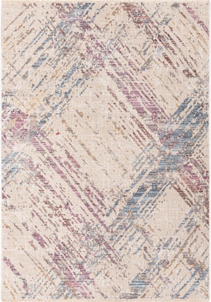Ivory and Gray 4' x 5' 10 Deepa Rectangle Area Rug 100% Polyester Colorful Modern Contemporary Carpet for Home Decorating Living, Dining, Office & Bedrooms for Sale at Rug Engine