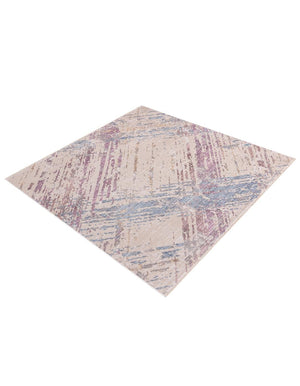Ivory and Gray 7' 10 x 7' 10 Deepa Square Area Rug 100% Polyester Colorful Modern Contemporary Carpet for Home Decorating Living, Dining, Office & Bedrooms for Sale at Rug Engine