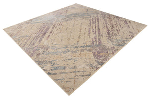 Ivory and Gray 7' 10 x 7' 10 Deepa Square Area Rug 100% Polyester Colorful Modern Contemporary Carpet for Home Decorating Living, Dining, Office & Bedrooms for Sale at Rug Engine