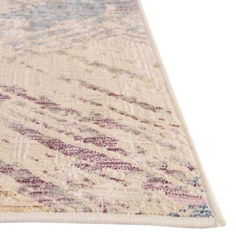 Ivory and Gray 2' x 8' Deepa Runner Area Rug 100% Polyester Colorful Modern Contemporary Carpet for Home Decorating Living, Dining, Office & Bedrooms for Sale at Rug Engine