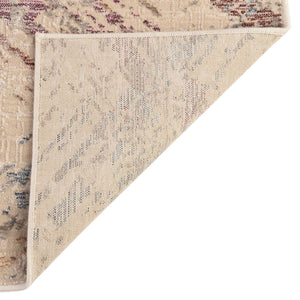 Ivory and Gray 2' x 8' Deepa Runner Area Rug 100% Polyester Colorful Modern Contemporary Carpet for Home Decorating Living, Dining, Office & Bedrooms for Sale at Rug Engine