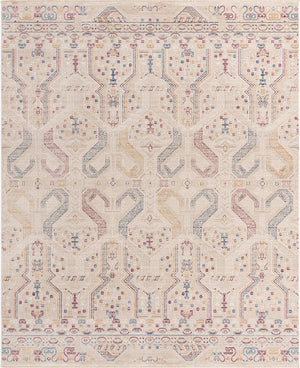 Ivory 7' 10 x 9' 8 Deepa Rectangle Area Rug 100% Polyester Colorful Modern Contemporary Carpet for Home Decorating Living, Dining, Office & Bedrooms for Sale at Rug Engine