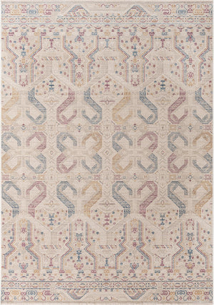 Ivory 6' x 8' 9 Deepa Rectangle Area Rug 100% Polyester Colorful Modern Contemporary Carpet for Home Decorating Living, Dining, Office & Bedrooms for Sale at Rug Engine