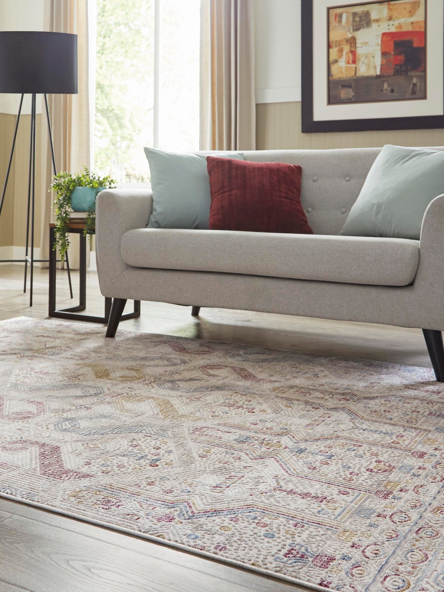 Ivory 10' x 13' 8 Deepa Rectangle Area Rug 100% Polyester Colorful Modern Contemporary Carpet for Home Decorating Living, Dining, Office & Bedrooms for Sale at Rug Engine