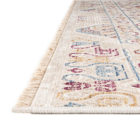 Ivory 9' x 11' 7 Deepa Rectangle Area Rug 100% Polyester Colorful Modern Contemporary Carpet for Home Decorating Living, Dining, Office & Bedrooms for Sale at Rug Engine