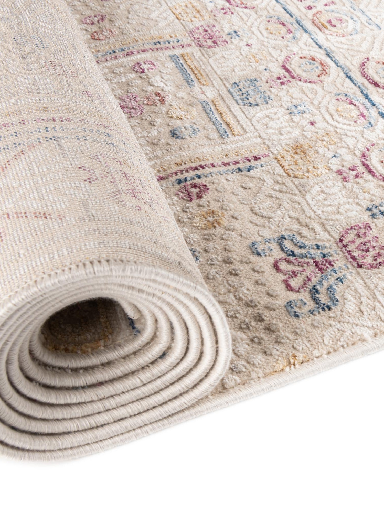 Ivory 6' x 8' 9 Deepa Rectangle Area Rug 100% Polyester Colorful Modern Contemporary Carpet for Home Decorating Living, Dining, Office & Bedrooms for Sale at Rug Engine