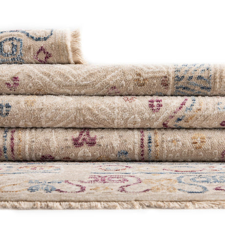 Ivory 5' 3 x 7' 9 Deepa Rectangle Area Rug 100% Polyester Colorful Modern Contemporary Carpet for Home Decorating Living, Dining, Office & Bedrooms for Sale at Rug Engine