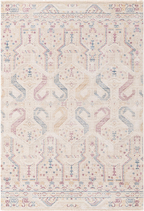 Ivory 5' 3 x 7' 9 Deepa Rectangle Area Rug 100% Polyester Colorful Modern Contemporary Carpet for Home Decorating Living, Dining, Office & Bedrooms for Sale at Rug Engine