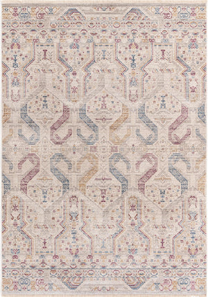 Ivory 4' x 5' 10 Deepa Rectangle Area Rug 100% Polyester Colorful Modern Contemporary Carpet for Home Decorating Living, Dining, Office & Bedrooms for Sale at Rug Engine