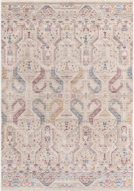 Ivory 4' x 5' 10 Deepa Rectangle Area Rug 100% Polyester Colorful Modern Contemporary Carpet for Home Decorating Living, Dining, Office & Bedrooms for Sale at Rug Engine