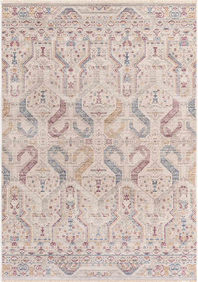 Ivory 4' x 5' 10 Deepa Rectangle Area Rug 100% Polyester Colorful Modern Contemporary Carpet for Home Decorating Living, Dining, Office & Bedrooms for Sale at Rug Engine