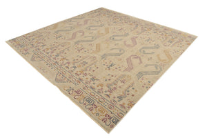 Ivory 7' 10 x 7' 10 Deepa Square Area Rug 100% Polyester Colorful Modern Contemporary Carpet for Home Decorating Living, Dining, Office & Bedrooms for Sale at Rug Engine