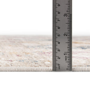Ivory 7' 10 x 7' 10 Deepa Octagon Area Rug 100% Polyester Colorful Modern Contemporary Carpet for Home Decorating Living, Dining, Office & Bedrooms for Sale at Rug Engine