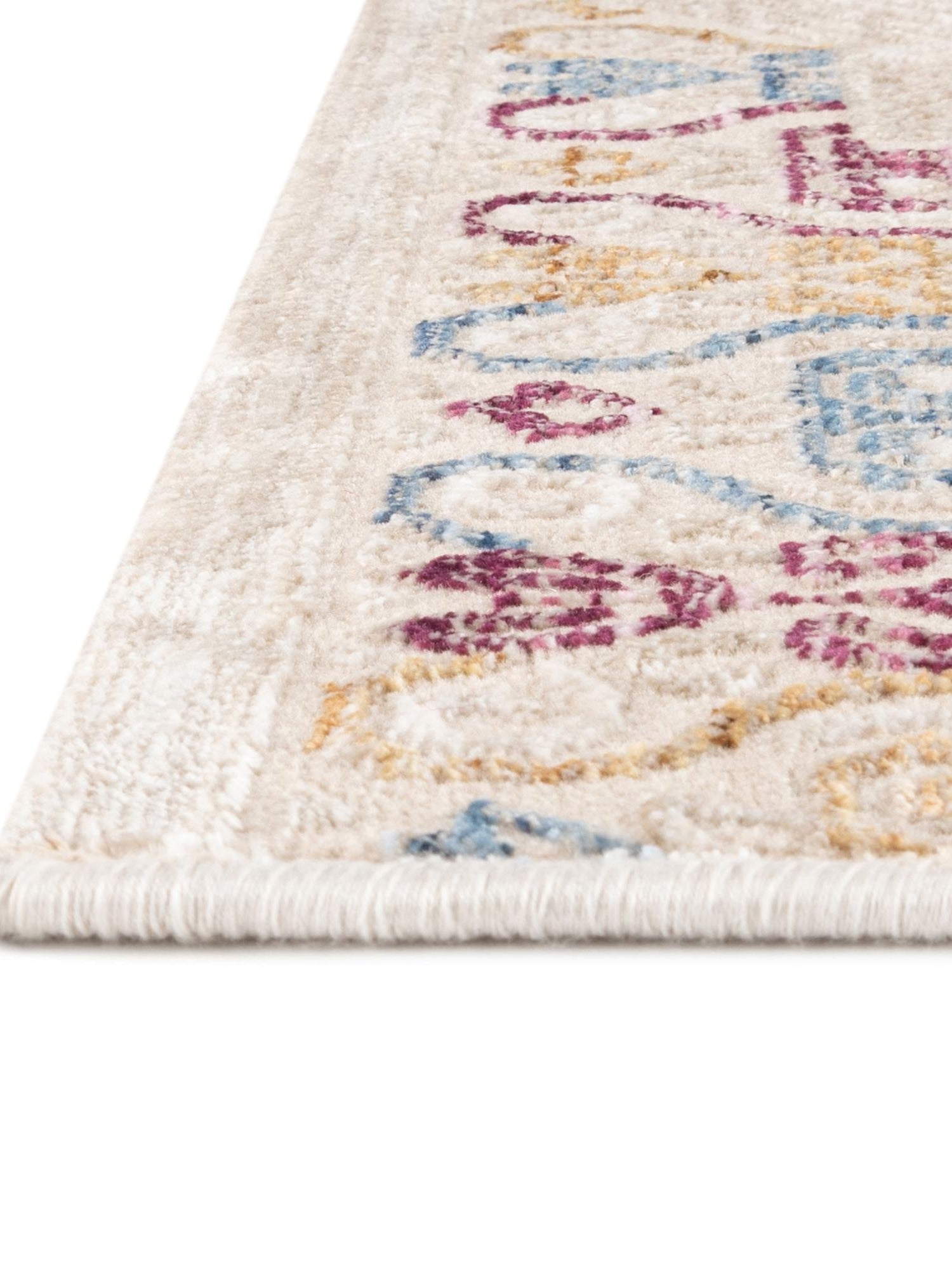 Ivory 5' 3 x 5' 3 Deepa Octagon Area Rug 100% Polyester Colorful Modern Contemporary Carpet for Home Decorating Living, Dining, Office & Bedrooms for Sale at Rug Engine