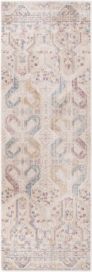 Ivory 2' x 6' Deepa Runner Area Rug 100% Polyester Colorful Modern Contemporary Carpet for Home Decorating Living, Dining, Office & Bedrooms for Sale at Rug Engine