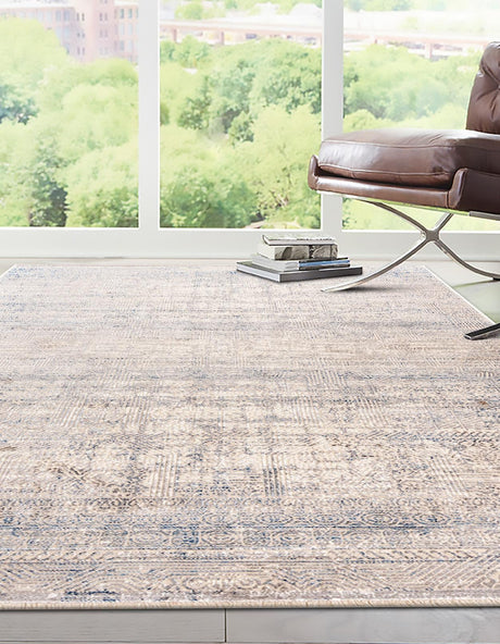 Gray Blue 4' x 5' 10 Deepa Rectangle Area Rug 100% Polyester Colorful Modern Contemporary Carpet for Home Decorating Living, Dining, Office & Bedrooms for Sale at Rug Engine