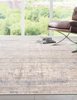 Gray Blue 5' 3 x 7' 9 Deepa Rectangle Area Rug 100% Polyester Colorful Modern Contemporary Carpet for Home Decorating Living, Dining, Office & Bedrooms for Sale at Rug Engine
