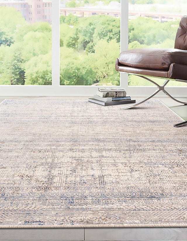 Gray Blue 5' 3 x 7' 9 Deepa Rectangle Area Rug 100% Polyester Colorful Modern Contemporary Carpet for Home Decorating Living, Dining, Office & Bedrooms for Sale at Rug Engine