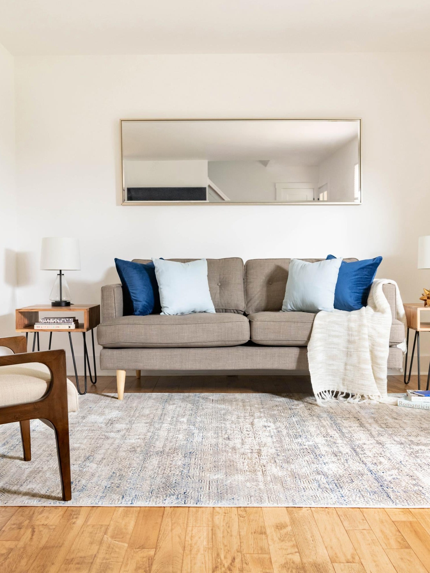 Gray Blue 5' 3 x 7' 9 Deepa Rectangle Area Rug 100% Polyester Colorful Modern Contemporary Carpet for Home Decorating Living, Dining, Office & Bedrooms for Sale at Rug Engine