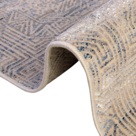 Gray Blue 7' 10 x 7' 10 Deepa Octagon Area Rug 100% Polyester Colorful Modern Contemporary Carpet for Home Decorating Living, Dining, Office & Bedrooms for Sale at Rug Engine