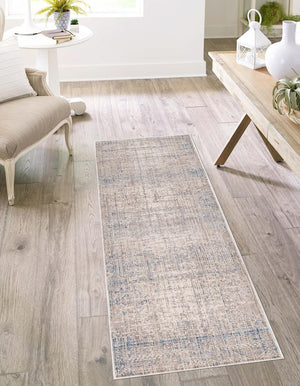 Gray Blue 2' x 8' Deepa Runner Area Rug 100% Polyester Colorful Modern Contemporary Carpet for Home Decorating Living, Dining, Office & Bedrooms for Sale at Rug Engine