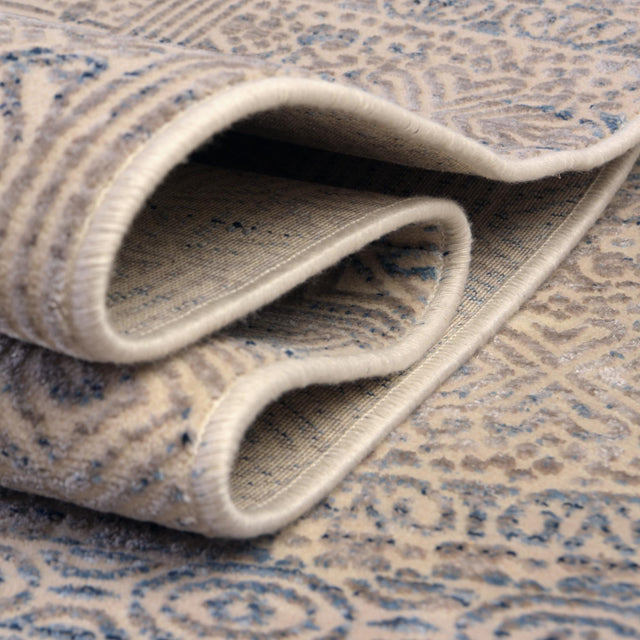 Gray Blue 2' x 8' Deepa Runner Area Rug 100% Polyester Colorful Modern Contemporary Carpet for Home Decorating Living, Dining, Office & Bedrooms for Sale at Rug Engine