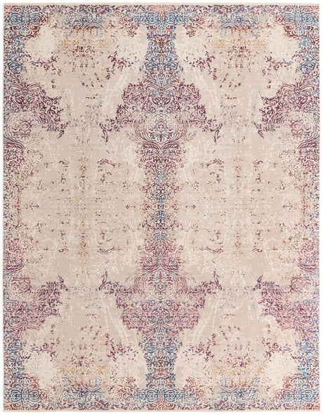 Ivory 9' x 11' 7 Deepa Rectangle Area Rug 100% Polyester Colorful Modern Contemporary Carpet for Home Decorating Living, Dining, Office & Bedrooms for Sale at Rug Engine