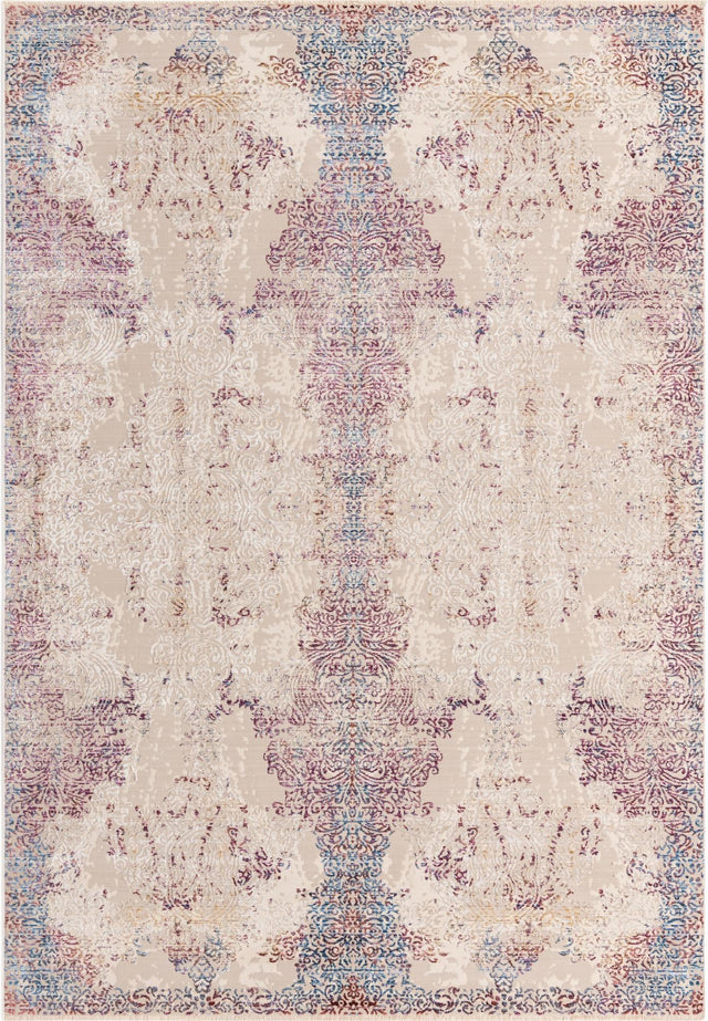Ivory 6' x 8' 9 Deepa Rectangle Area Rug 100% Polyester Colorful Modern Contemporary Carpet for Home Decorating Living, Dining, Office & Bedrooms for Sale at Rug Engine