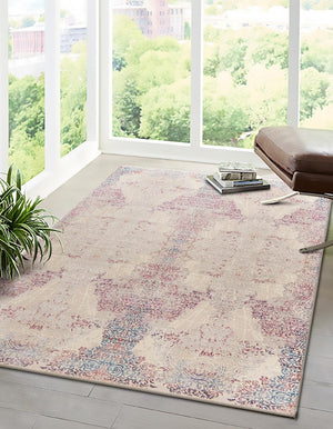 Ivory 2' x 3' Deepa Rectangle Area Rug 100% Polyester Colorful Modern Contemporary Carpet for Home Decorating Living, Dining, Office & Bedrooms for Sale at Rug Engine