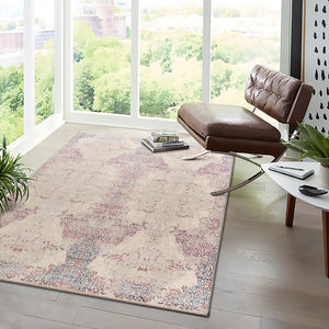 Ivory 3' 3 x 5' Deepa Rectangle Area Rug 100% Polyester Colorful Modern Contemporary Carpet for Home Decorating Living, Dining, Office & Bedrooms for Sale at Rug Engine