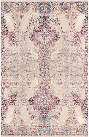 Ivory 3' 3 x 5' Deepa Rectangle Area Rug 100% Polyester Colorful Modern Contemporary Carpet for Home Decorating Living, Dining, Office & Bedrooms for Sale at Rug Engine