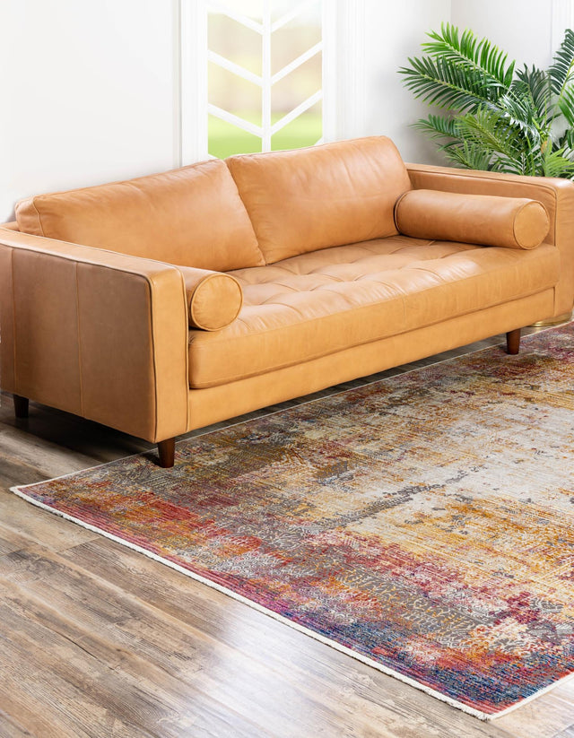 Multicolor 7' 10 x 9' 8 Deepa Rectangle Area Rug 100% Polyester Colorful Modern Contemporary Carpet for Home Decorating Living, Dining, Office & Bedrooms for Sale at Rug Engine