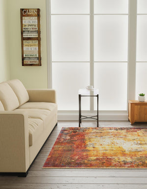 Multicolor 7' 10 x 7' 10 Deepa Square Area Rug 100% Polyester Colorful Modern Contemporary Carpet for Home Decorating Living, Dining, Office & Bedrooms for Sale at Rug Engine