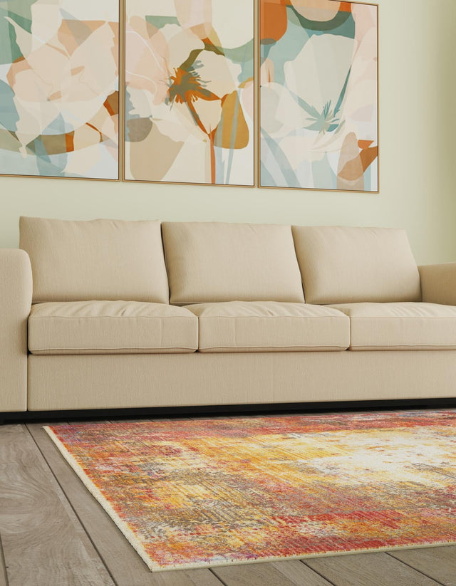 Multicolor 7' 10 x 7' 10 Deepa Square Area Rug 100% Polyester Colorful Modern Contemporary Carpet for Home Decorating Living, Dining, Office & Bedrooms for Sale at Rug Engine
