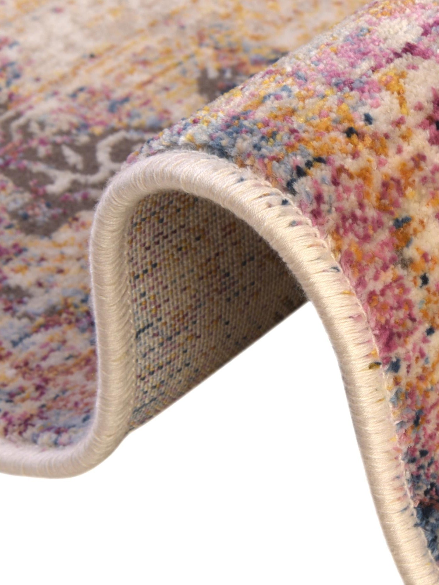 Multicolor 2' 6 x 12' Deepa Runner Area Rug 100% Polyester Colorful Modern Contemporary Carpet for Home Decorating Living, Dining, Office & Bedrooms for Sale at Rug Engine