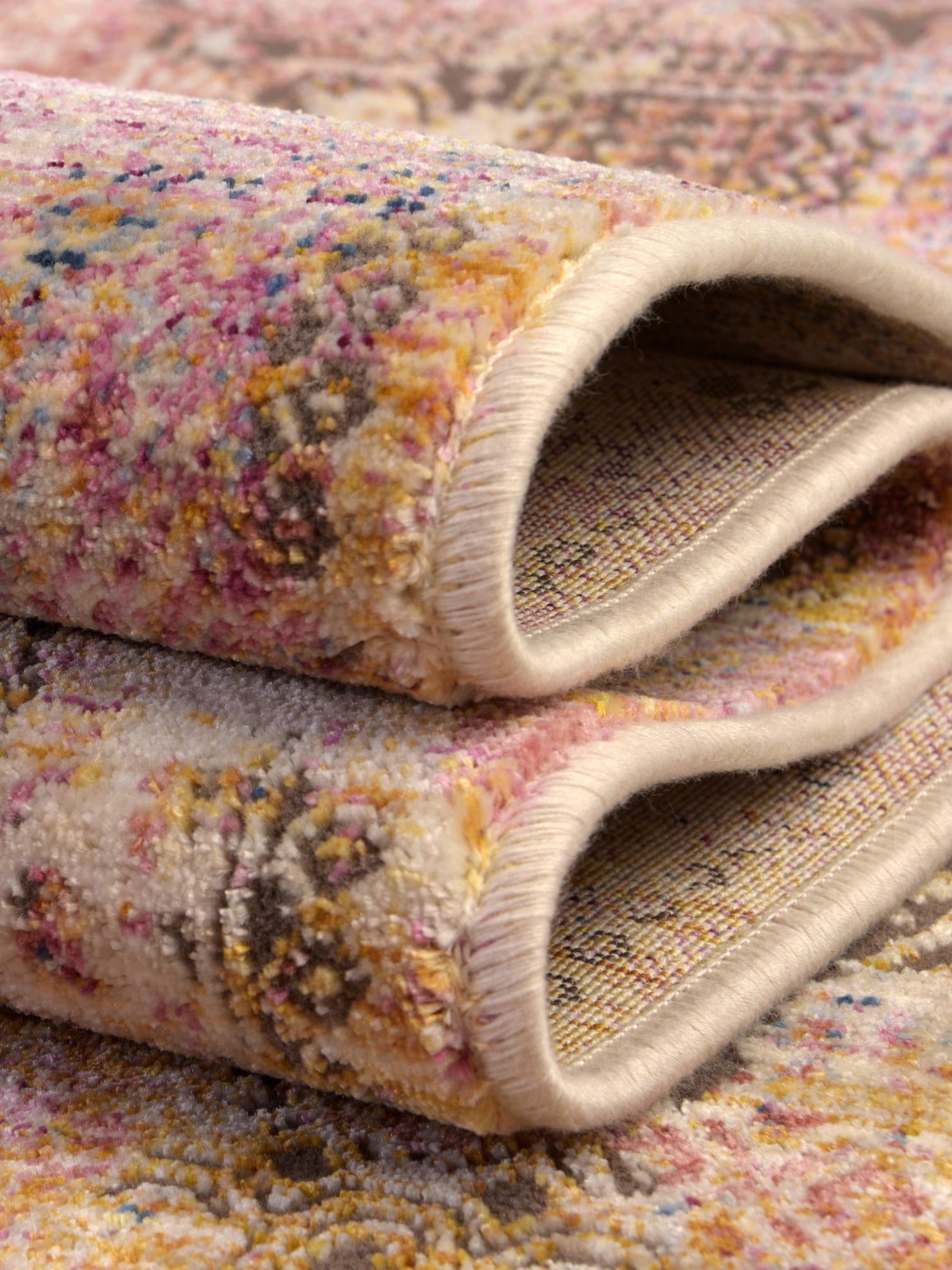 Multicolor 2' 6 x 12' Deepa Runner Area Rug 100% Polyester Colorful Modern Contemporary Carpet for Home Decorating Living, Dining, Office & Bedrooms for Sale at Rug Engine