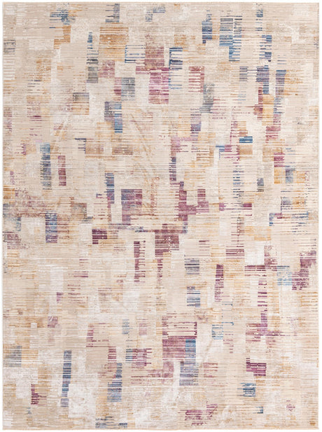 Ivory 10' x 13' 8 Deepa Rectangle Area Rug 100% Polyester Colorful Modern Contemporary Carpet for Home Decorating Living, Dining, Office & Bedrooms for Sale at Rug Engine