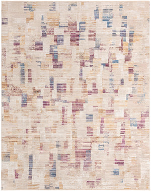 Ivory 9' x 11' 7 Deepa Rectangle Area Rug 100% Polyester Colorful Modern Contemporary Carpet for Home Decorating Living, Dining, Office & Bedrooms for Sale at Rug Engine